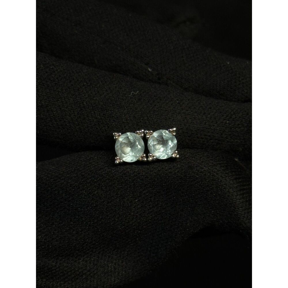 FC Light Blue Topaz Sterling Silver Stud Earrings
